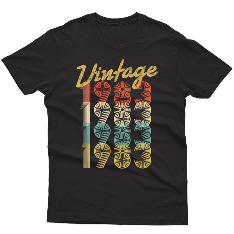 38th Birthday Gift Vintage 1983 Retro Pop Style 38 Yrs Old T-shirt