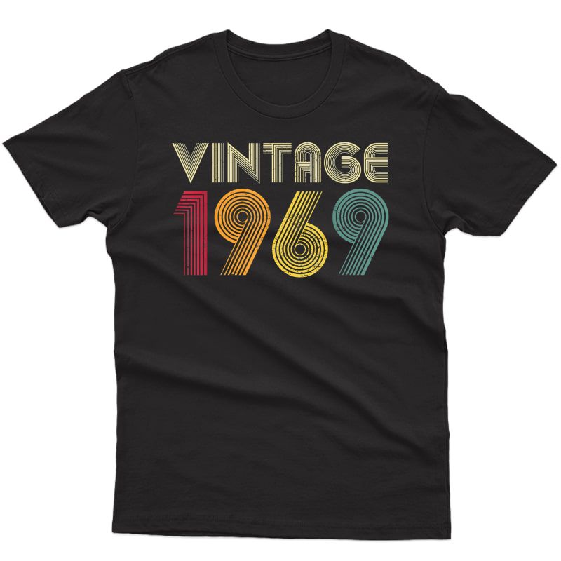 50th Birthday Gift Vintage 1969 Retro Mom Dad T-shirt