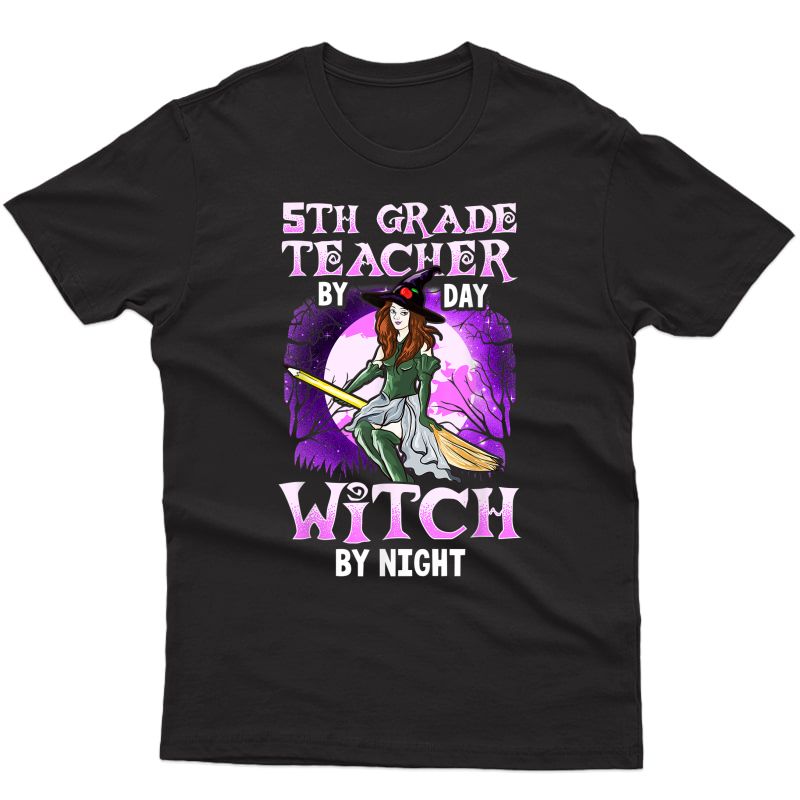 5th Fifth Grade Tea Halloween Witch School Costume T-shirt