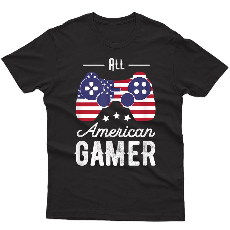 All American Gamer 4th Of July Video Games T-shirt