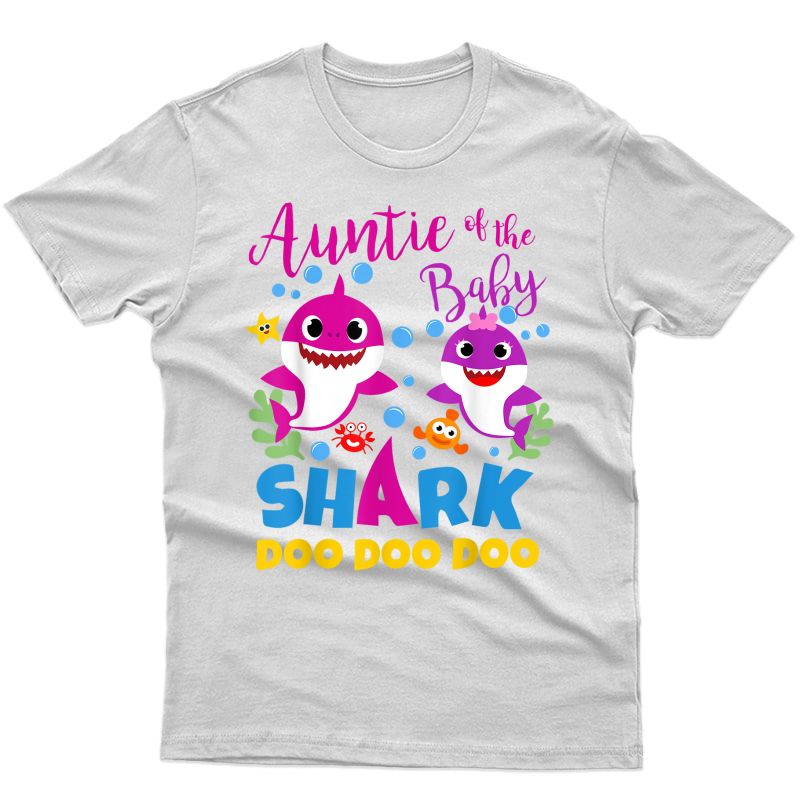Auntie Of The Baby Shark Girl Aunt Purple Family Gift Doo Do T-shirt