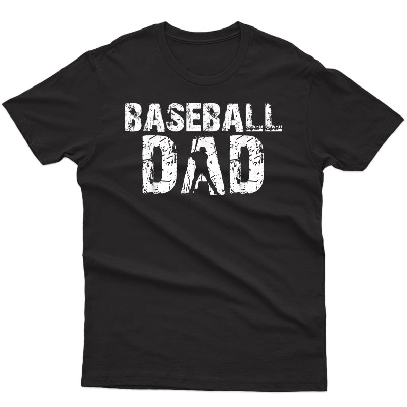 Baseball Dad T-shirt Father Baseball Silhouette Gift Tee