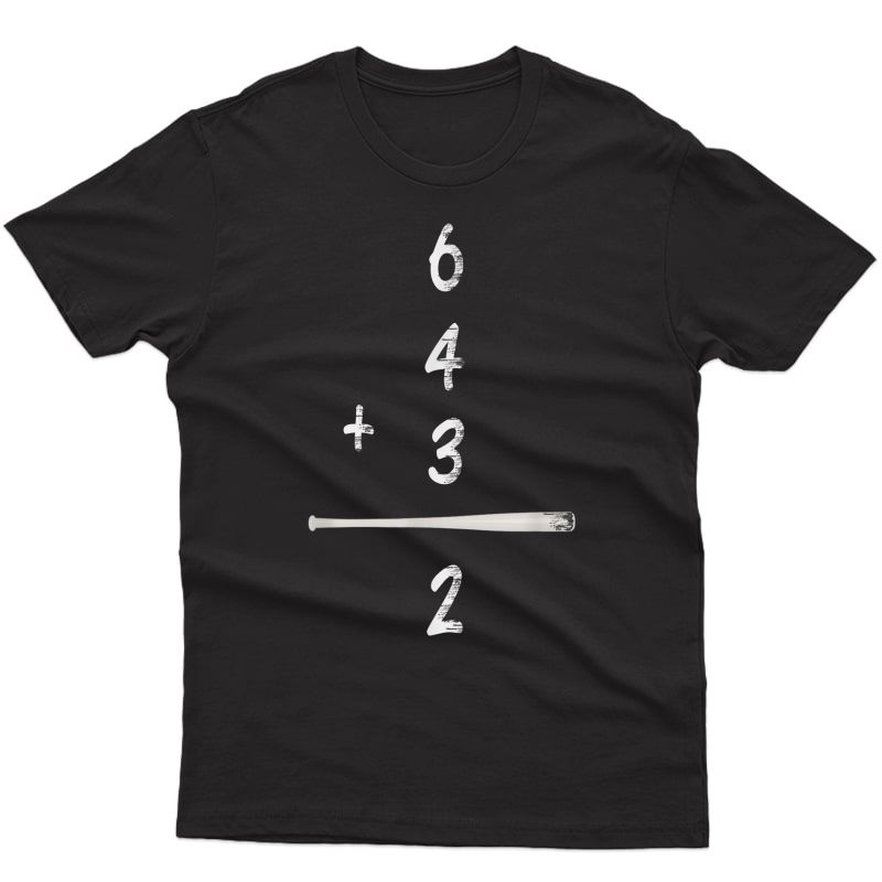 Baseball Math 6 4 3 2 Double Play Cute T Shirt Softball Game