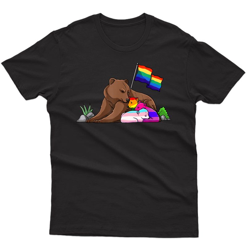 Bear Mom Free Hug Lgbt Gay Transgender Pride Accepting Shirt T-shirt