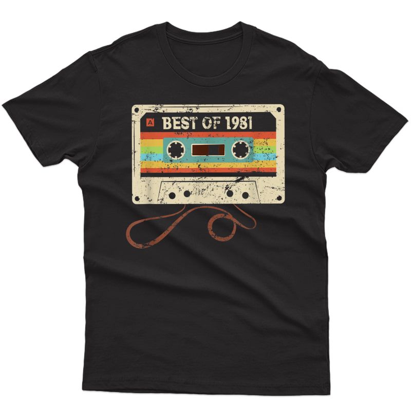 Best 1981 Vintage 40th Birthday 40 Year Old Gift T-shirt