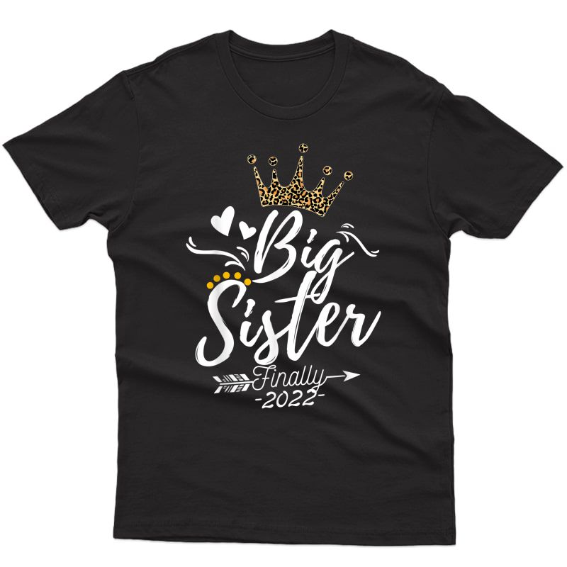 Big Sister 2022 Leopard Print Soon To Be Big Sister 2022 T-shirt