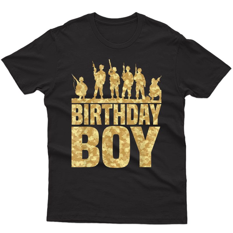 Birthday Boy Army Party Military Party Supplies Camo Gift T-shirt