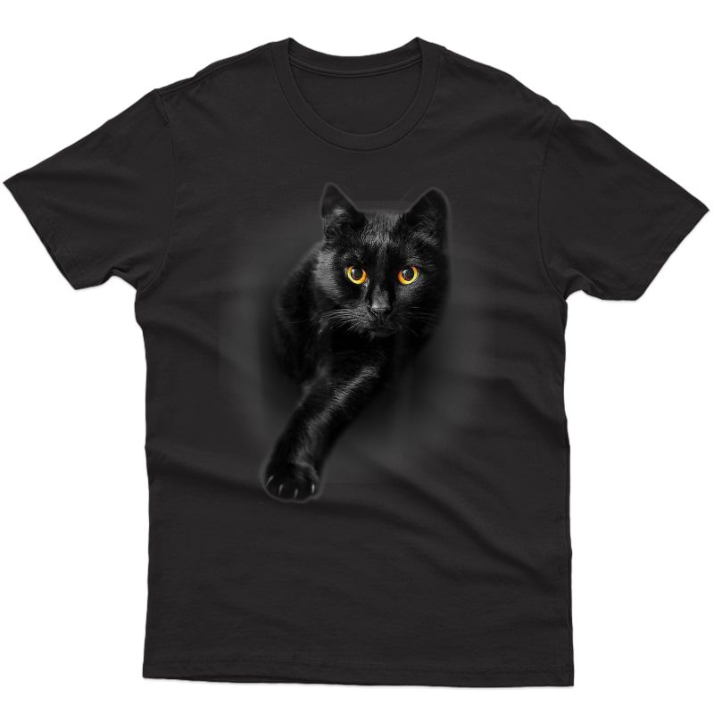 Black Cat Yellow Eyes T-shirt Cats T Gifts