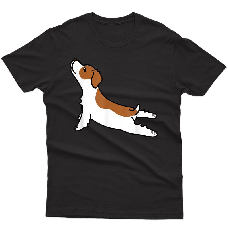 Brittany Spaniel Yoga Pose Funny Dog Gift T-shirt