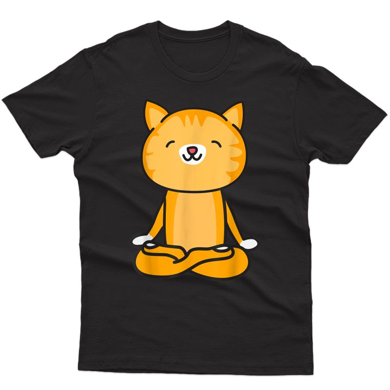 Cat Meditating Funny Cat Meditation Yoga Cute Gift T-shirt