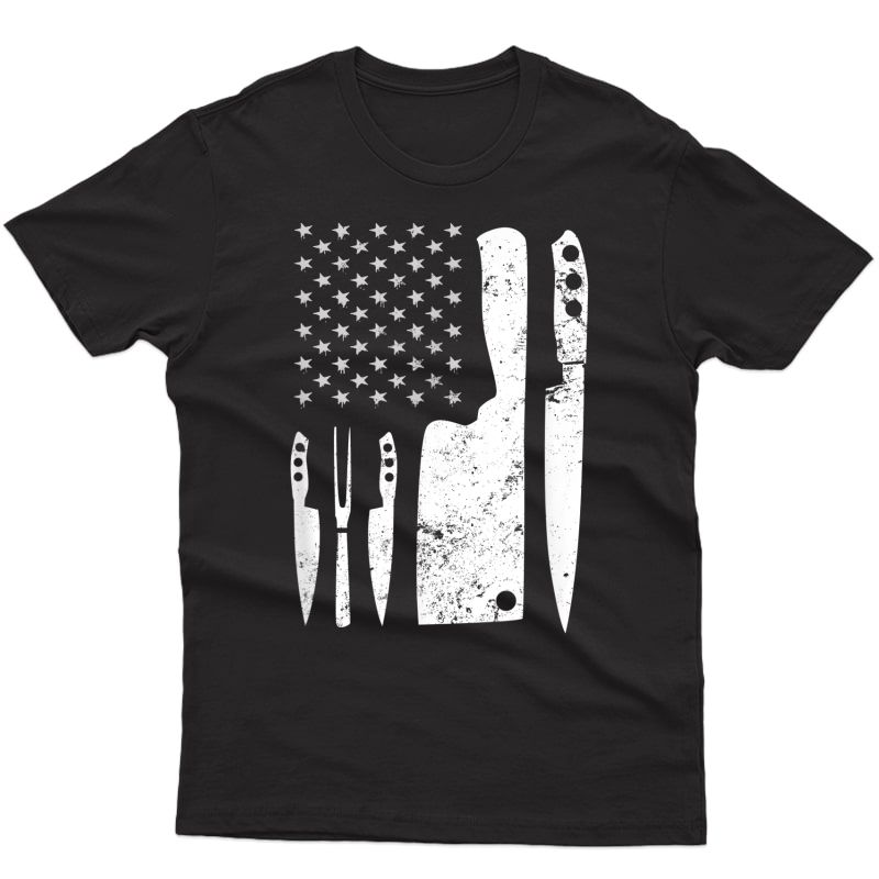 Chef Knife T Shirt | Patriotic Easter Us Flag Shirt