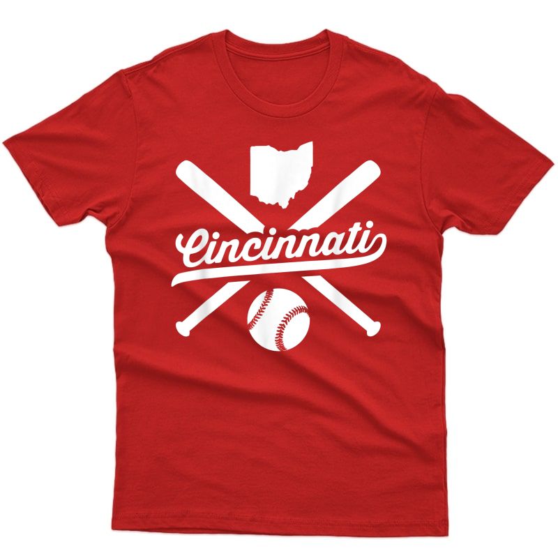 Cincinnati Baseball Vintage Ohio Pride Red Love City T-shirt