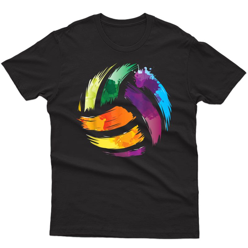 Colorful Volleyball | Cute Colorsplash Ball Gift T-shirt