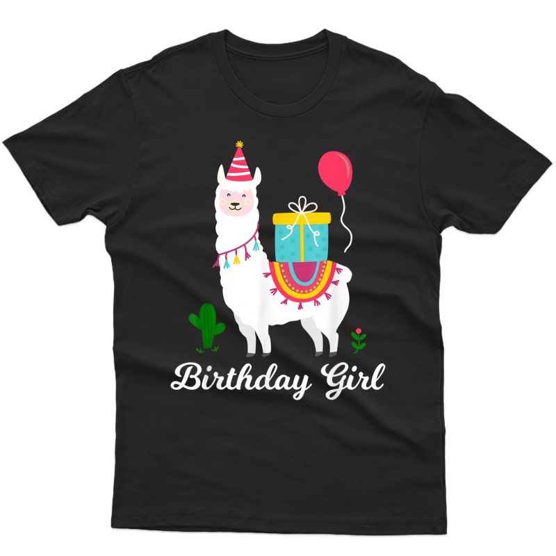 Cool Cute Alpaca Cactus Girls Birthday Party Animal T-shirt