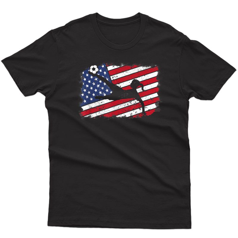 Cool Usa Soccer T-shirt American Flag S