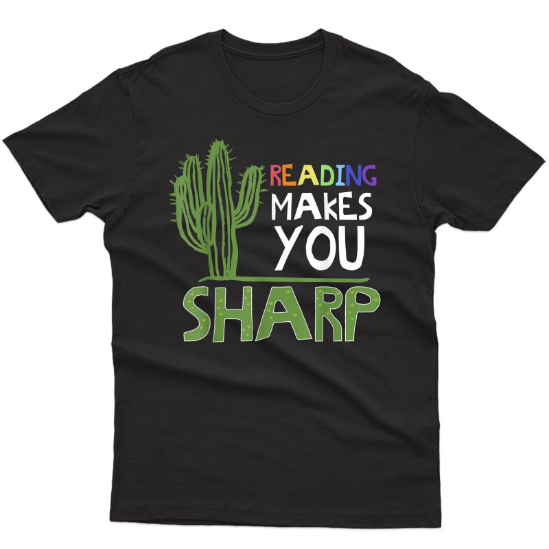 Cute Reading Design Sharp Cactus Tea Gift Idea T-shirt