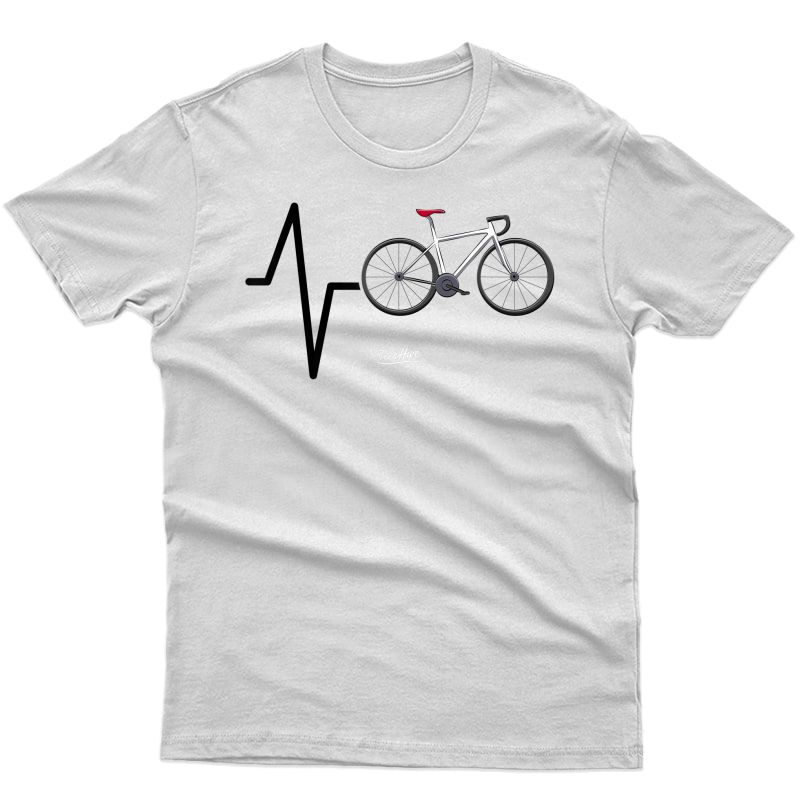 Cycling Heartbeat Cycling Themed Funny Cycling Lovers Shirt