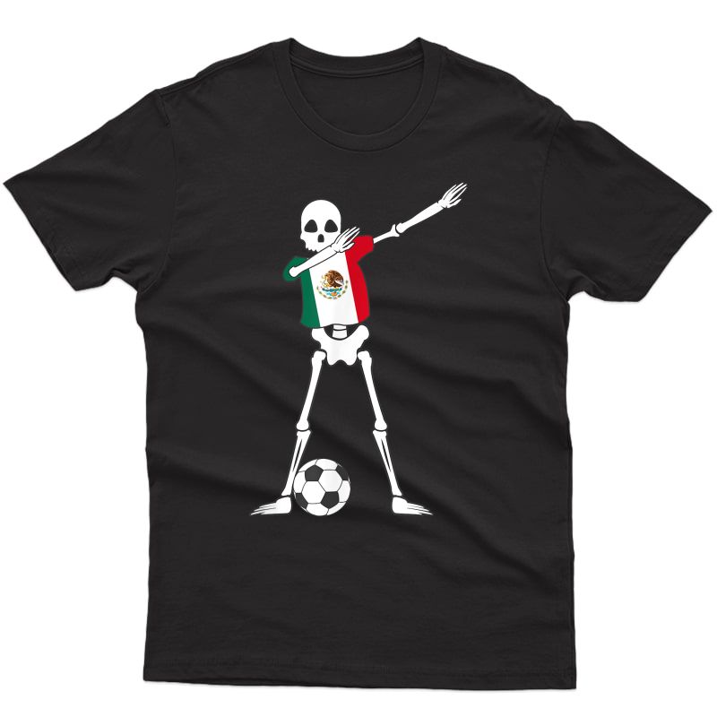 Dabbing Skeleton Mexico Soccer | Mexican Dab Dance Football Shirts