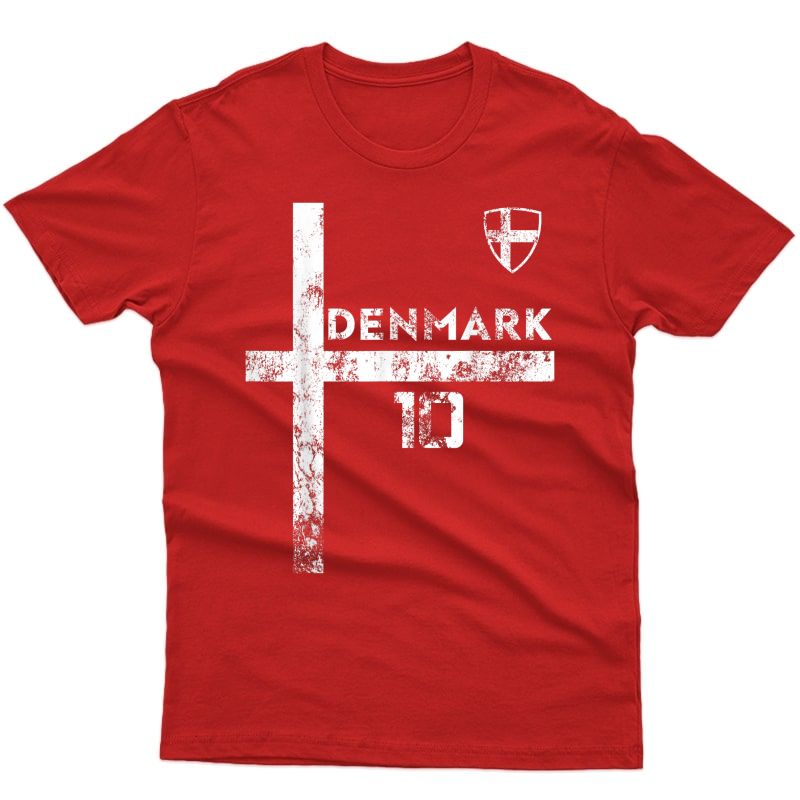 Denmark Soccer Style Danmark Flag Fan T-shirt