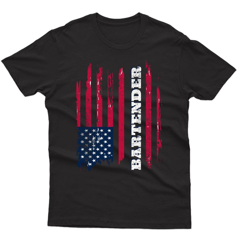 Distressed American Flag Jobs Tshirt -bartender Tee