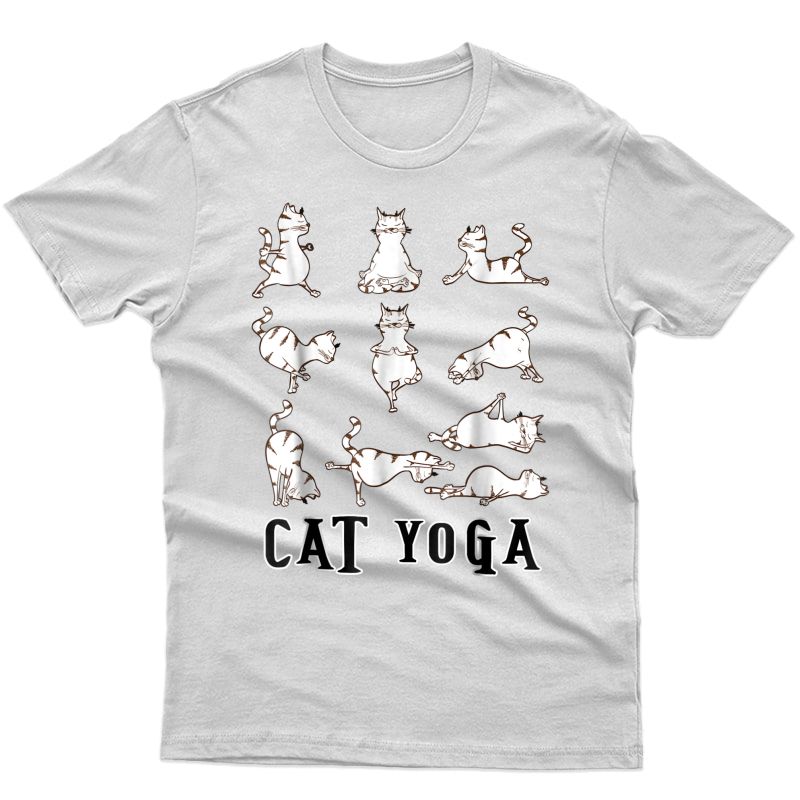 Fun Cat Yoga Gift T Shirt, Cute Family Gift, Lt