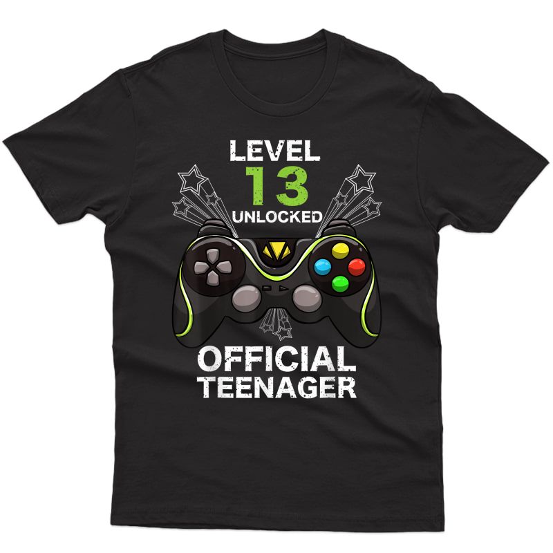 Funny Level 13 Unlocked Teenager Cool Birthday Gift T-shirt
