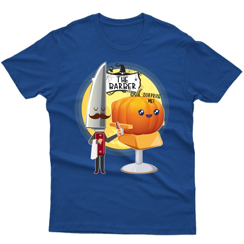 Funny Pumpkin At Barber Shop For Halloween Shirt 