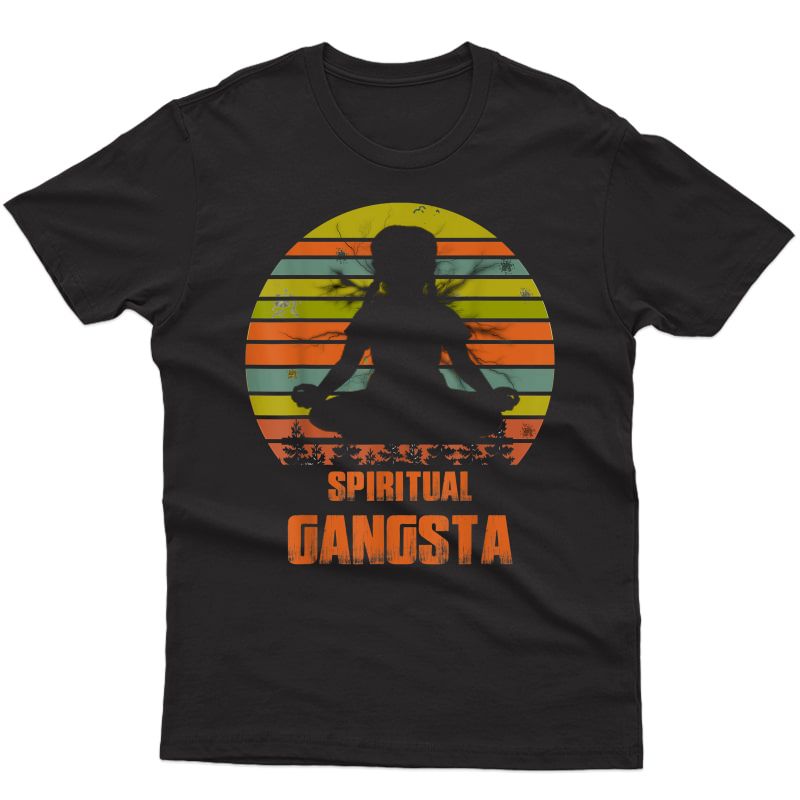 Funny Yoga Spiritual Gangsta Namaste Vintage Gifts T-shirt