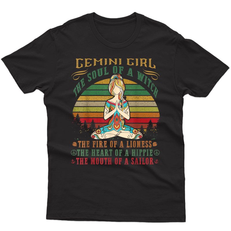 Gemini Girl Tshirt For Yoga Black Birthday Gifts