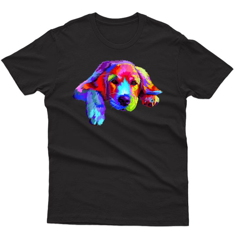 Golden Retriever Dog Watercolor Funny Face T-shirt