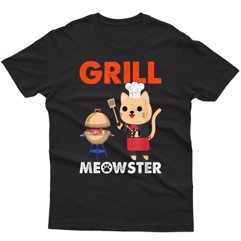 Grillmeowster Funny Grillmaster Cat Lover Barbeque Grilling T-shirt