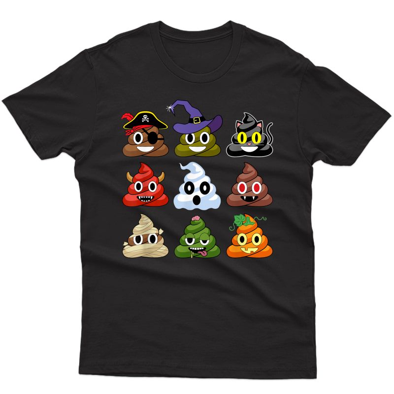 Halloween Poop Emojis Funny T-shirt