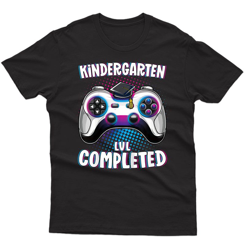  Kindergarten Graduation Level Completed Gamer Boy Graduation T-shirt