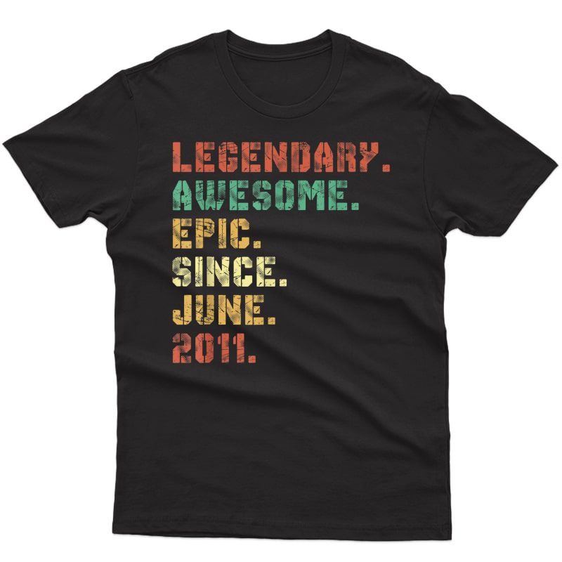 Legend Since June 2011 10th Birthday - 10 Years Old Boy Girl T-shirt