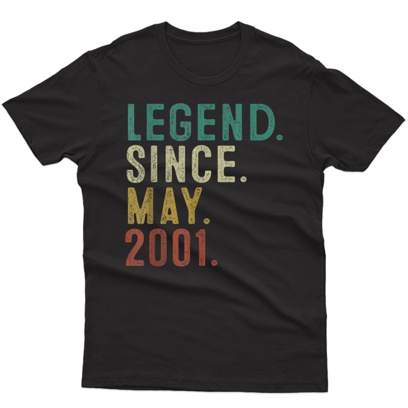 Legend Since May 2001 20th Birthday Gift 20 Years Old T-shirt