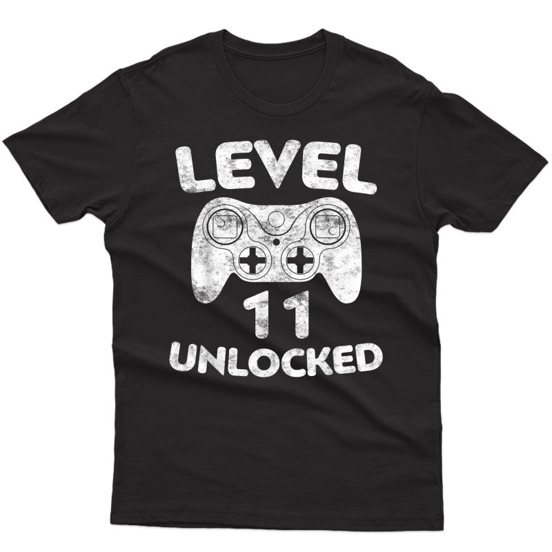 Level 11 Unlocked T-shirt 11th Video Gamer Birthday Gift T-shirt