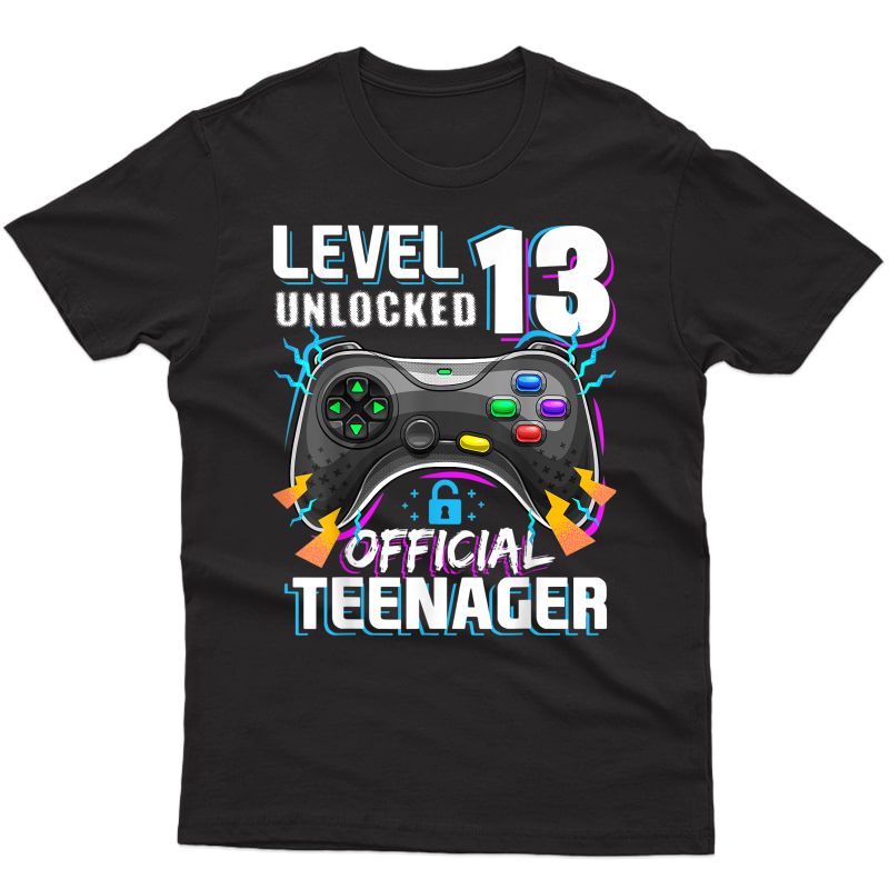 Level 13 Unlocked Teenager Video Game 13th Birthday T-shirt