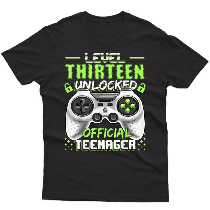 Level 13 Unlocked Teenager Video Game 13th Birthday T-shirt