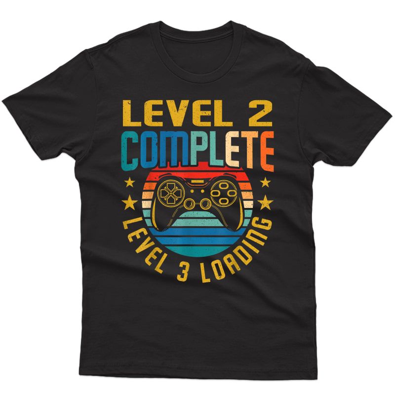 Level 2 Complete Level 3 Loading 2nd Birthday Video Gamer T-shirt