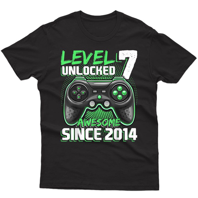 Level 7 Unlocked Awesome 2014 Video Game 7th Birthday Gift T-shirt