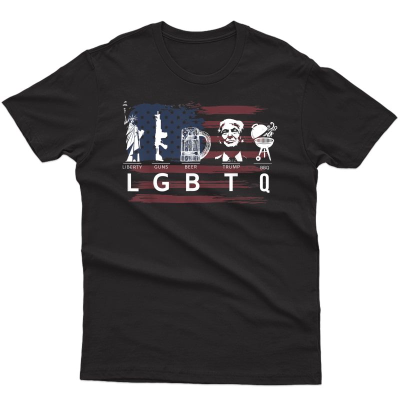 Liberty Guns Beer Trump Bbq Tshirt Funny Costume Lgbt Gifts T-shirt