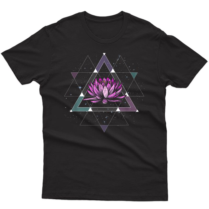 Lotus Flower Sacred Geometry Yoga Meditation Spiritual Zen T-shirt