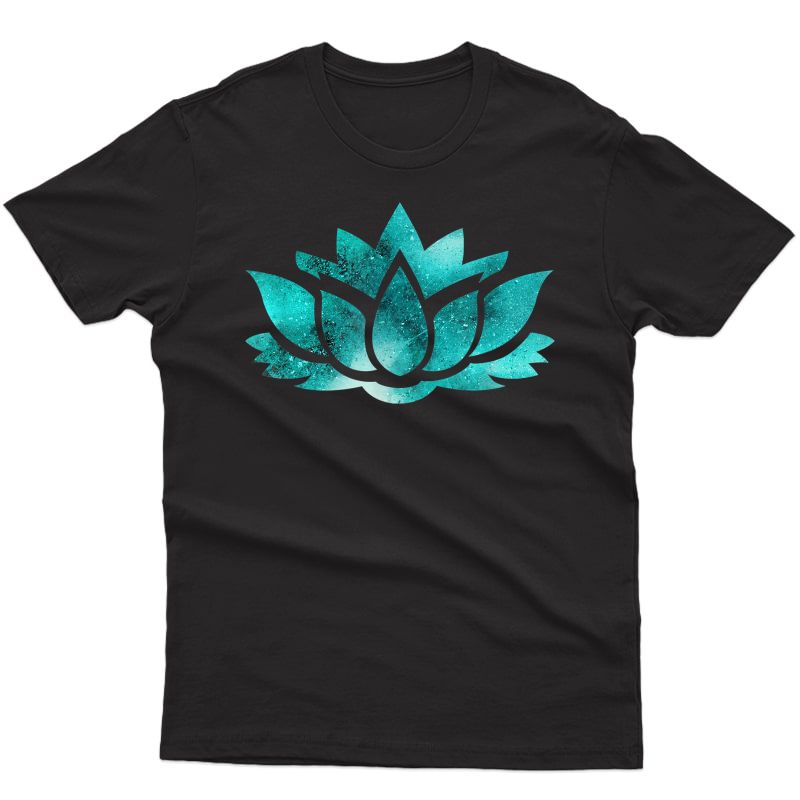 Lotus Flower Yoga Spiritual Dreamy Teal Colorful T Shirt T-shirt