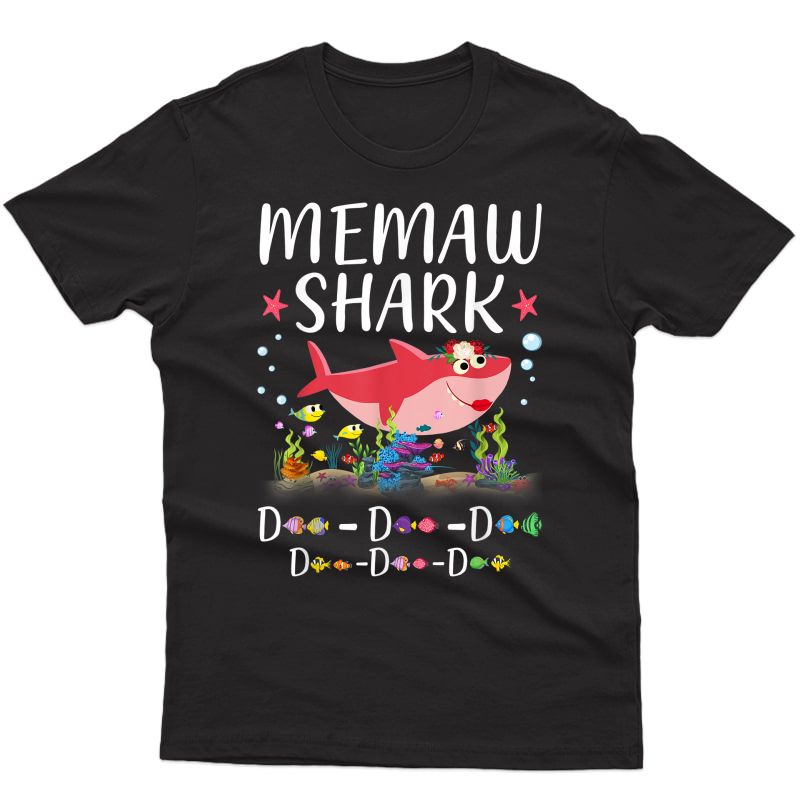 Memaw Shark Shirt, Funny Mother's Day Floral Gift T-shirt