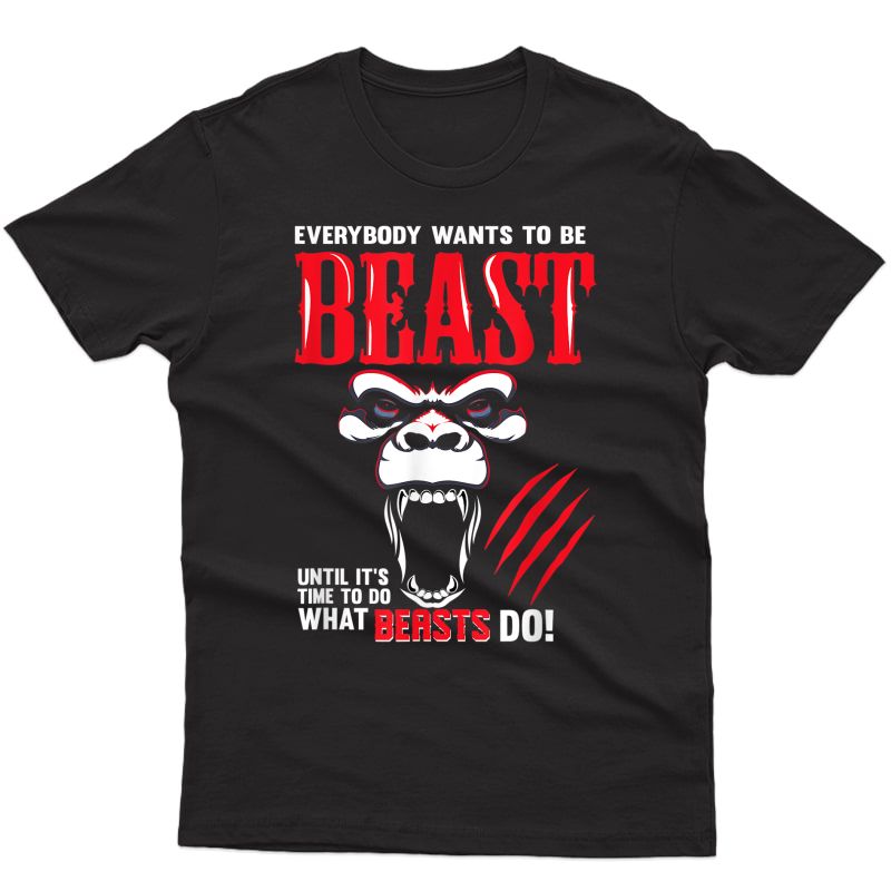 S Angry Gorilla Silverback Gym Addict Beast Workout Gift Shirt