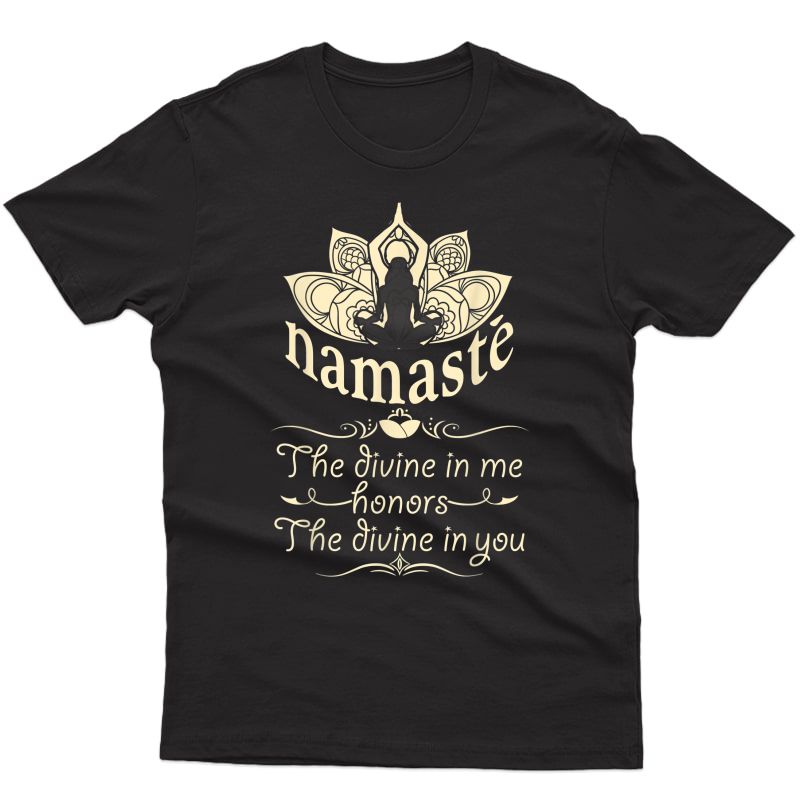 Namaste Yoga T - The Divine In Me Yogi Ohm Yog T-shirt