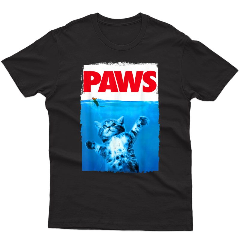 Paws Cat And Mouse Top, Cute Funny Cat Lover Parody Top T-shirt