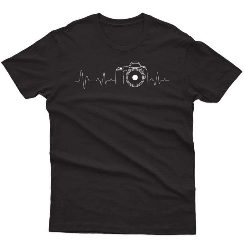 Photographer T-shirt Gift Idea Heartbeat Photography Camera T-shirt