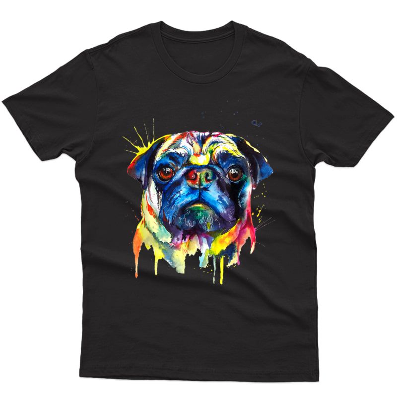 Pug Artistic Funny Dog Cute Sweet Gift Birthday T-shirt