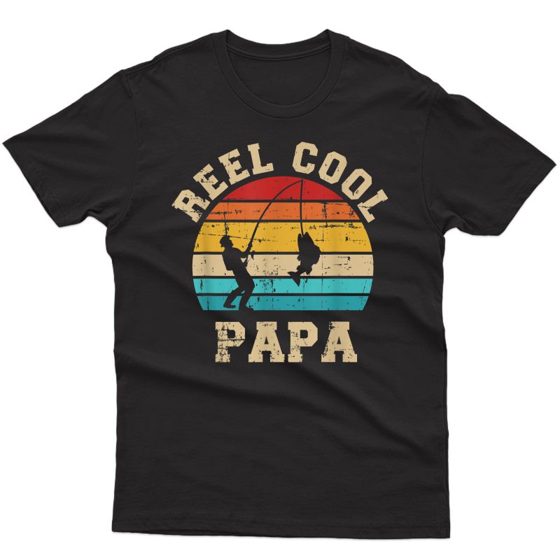 Reel Cool Papa Dad Fishing Vintage Retro T-shirt